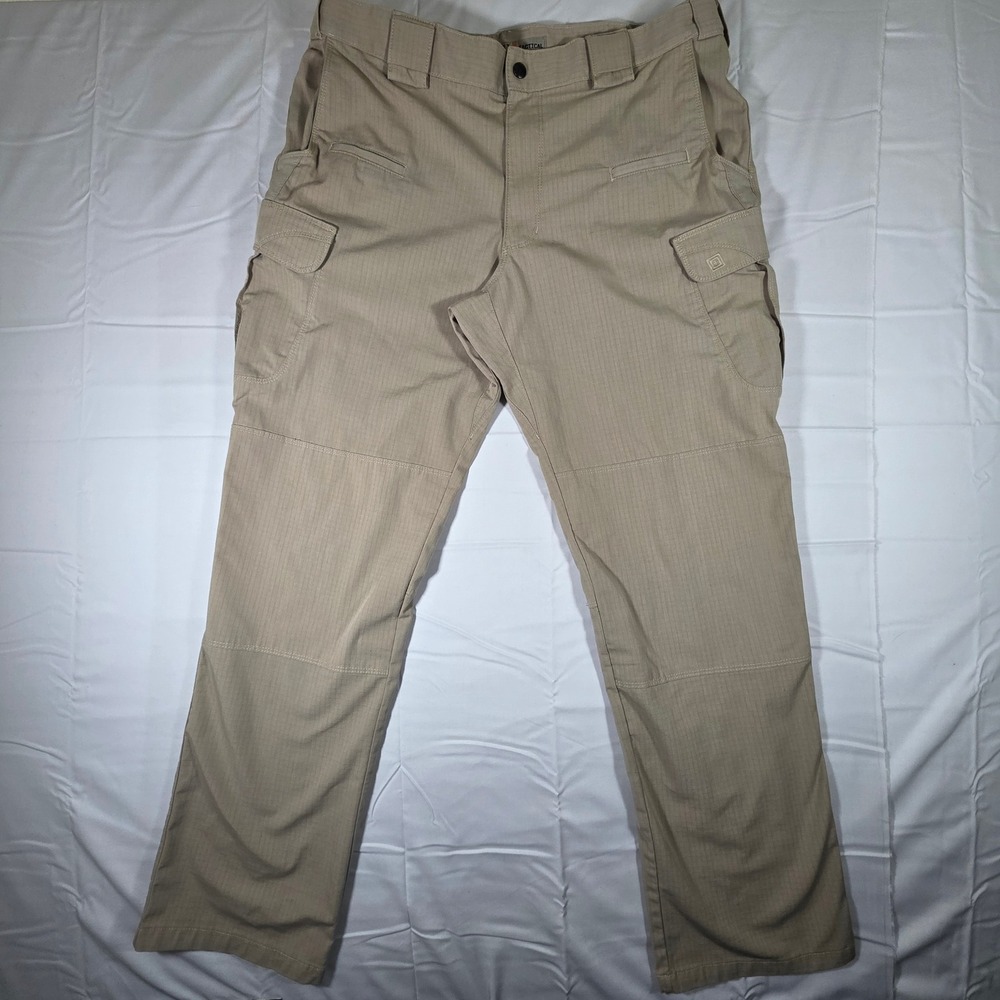5.11 Tactical Mens Khaki Tan Ripstop Cargo Pants 38x34 Straight Leg Workwear